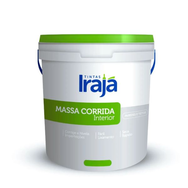 MASSA CORRIDA PVA FÁCIL APLICAÇÃO E LIXAMENTO IRAJA 1,35KG. CORRIGE E NIVELA IMPERFEIÇÕES COR BRANCA