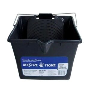 CAÇAMBA BALDE PLÁSTICO PARA PINTURA 14L.PRETO TIGRE
