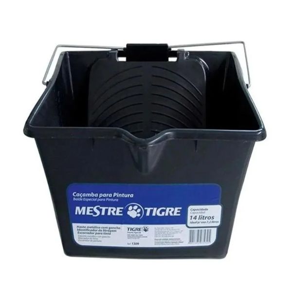 CAÇAMBA BALDE PLÁSTICO PARA PINTURA 14L.PRETO TIGRE